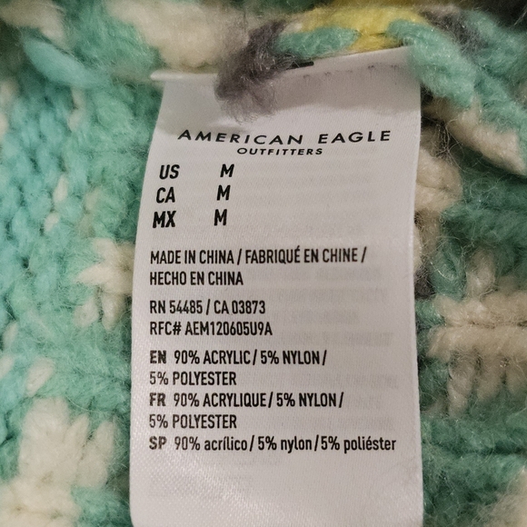 AE Oversized Fairisle Mock Neck Sweater Size Medium - Picture 12 of 13